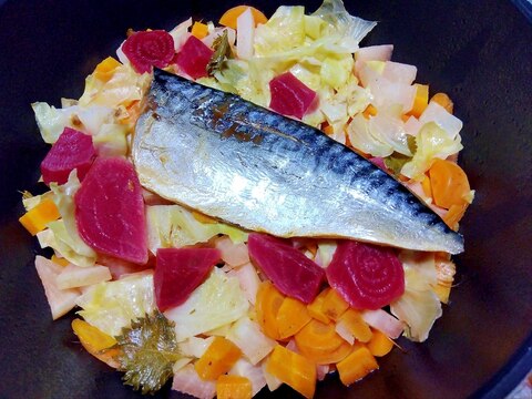 彩り野菜&鯖の蒸し煮
